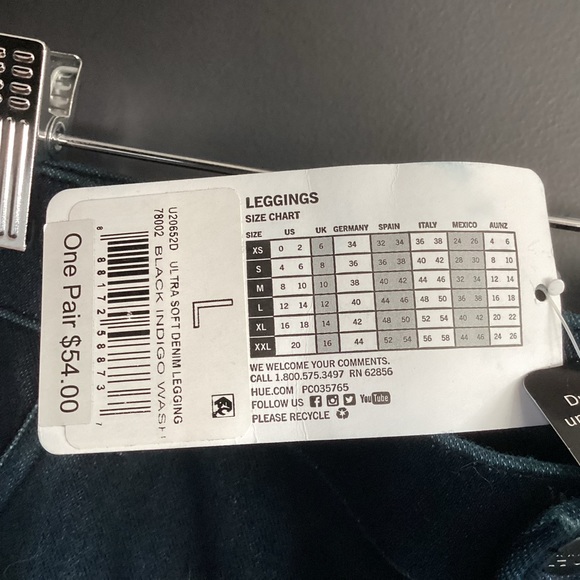 HUE Women's Ultra Soft High Waist Denim Leggings in Large - Picture 7 of 8